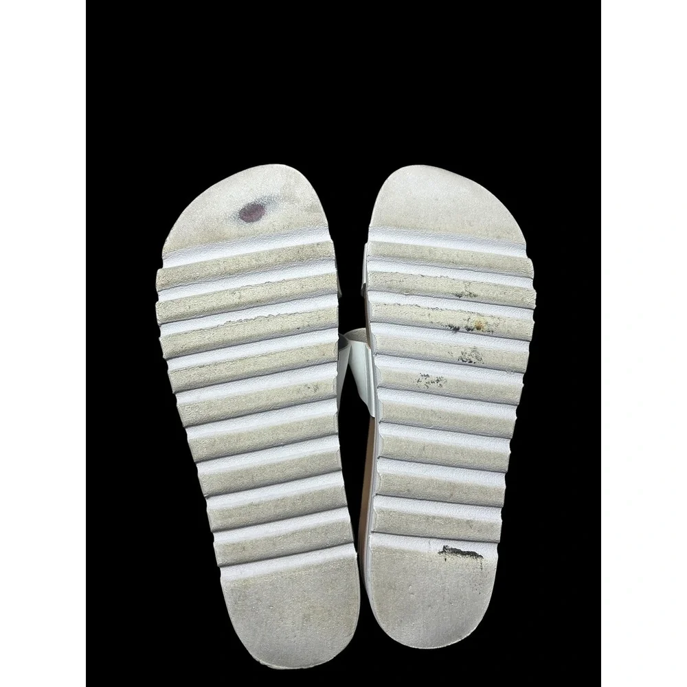 Reef Vista Hi White Platform Sandals Vegan Leather Cork Footbed Slides Size 12